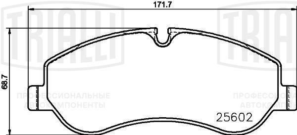 Колодки торм. для а/м Ford Transit (13-) диск. перед. (в компл. с 2-мя датчиками) TRIALLI PF 1045