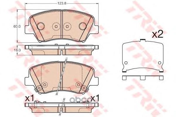 Колодки передние HYUNDAI Elantra 11-15 / Veloster 11-17 TRW GDB3552
