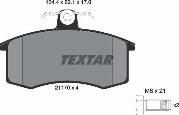 Колодки передние ВАЗ 2108-09 TEXTAR 2117002