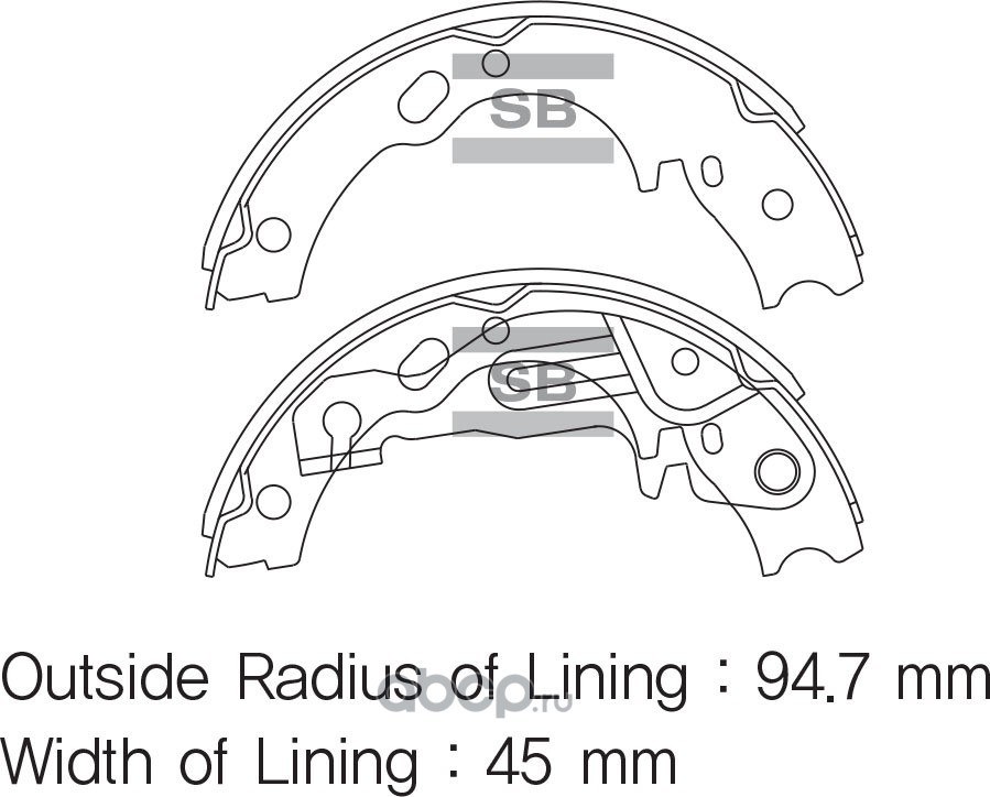 Колодки стояночного тормоза SANGSIN BRAKE SA159