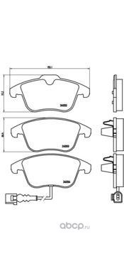 Колодки передние AUDI Q3/VW Tiguan BREMBO P 85 112