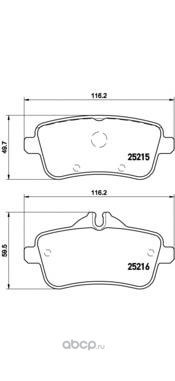Колодки задние MB G/ML-Class (X166/W166) 11-> BREMBO P50101