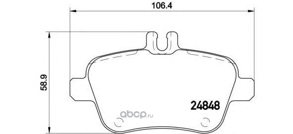Колодки задние MB A-W176/ B-W246/W264/ CLA-C117/ GLA-X156 SLKR172 BREMBO P 50 091