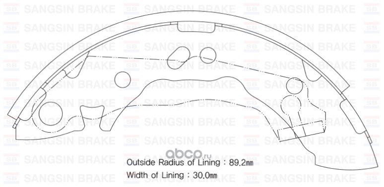 Колодки тормозные барабанные SANGSIN BRAKE SA062