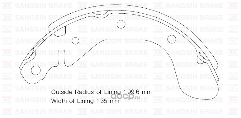 Колодки тормозные барабанные SANGSIN BRAKE SA129