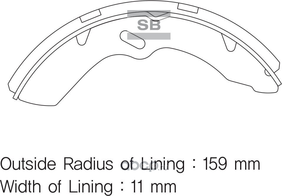 Колодка барабанная (1шт) HYUNDAI HD35/HD45/HD65/HD72/HD78 SANGSIN BRAKE SA151