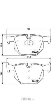 Колодки задние для BMW X5(E70)/X6(E71) all 07-> BREMBO P06056