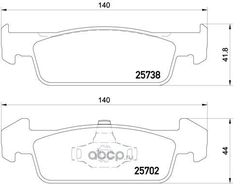 Колодки тормозные дисковые, комплект BREMBO P68060