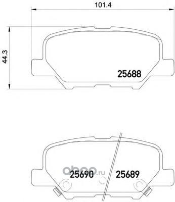 Колодки задние PSA C4 Aircross/4008/MAZDA 6 III/MMC ASX/Out III TEXTAR 2568801
