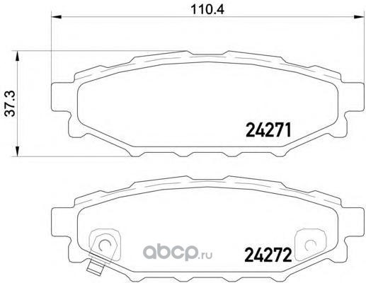Колодки тормозные дисковые зад BREMBO P78020