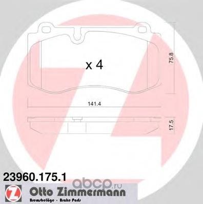 Колодки тормозные MB CLS 06 ZIMMERMANN 239601751