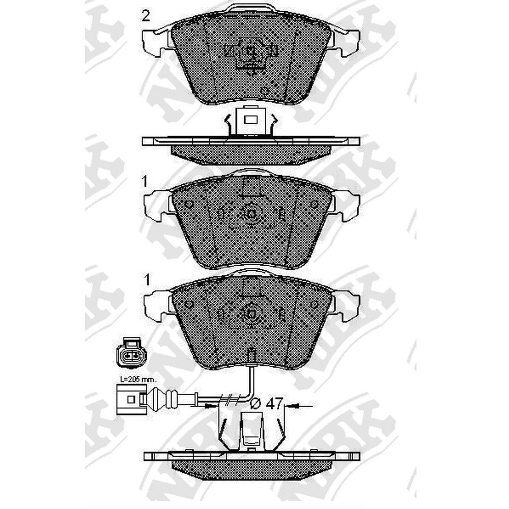 Колодки передние VAG A3/Superb II/Golf V/Passat B6 NIBK PN0399W