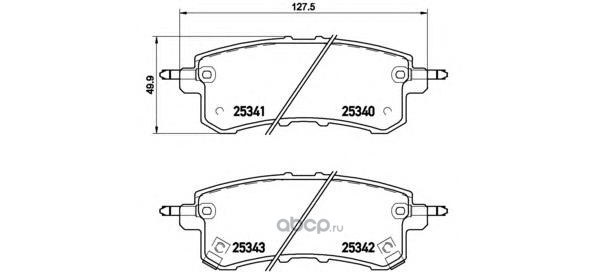 Колодки задние для NISSAN Patrol Y62/INFINITI QX 56 II all 2010-> BREMBO P56082