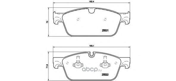 Колодки передние MB W166 ML/GL 2011-> AMG-пакет BREMBO P50102