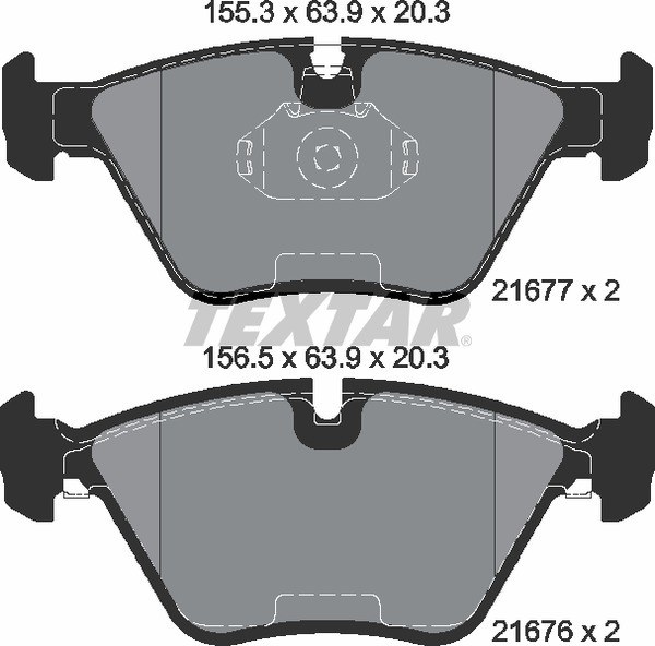 Колодки передние с противошумной пластиной Q+ BMW BMW (BRILLIANCE) TEXTAR 2167703