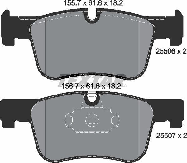 Колодки передние с противошумной пластиной Q+ BMW 1-F20/F21 / 3-F30/F31/G20/G21 / 4-F32/F33/F36 TEXTAR 2550601