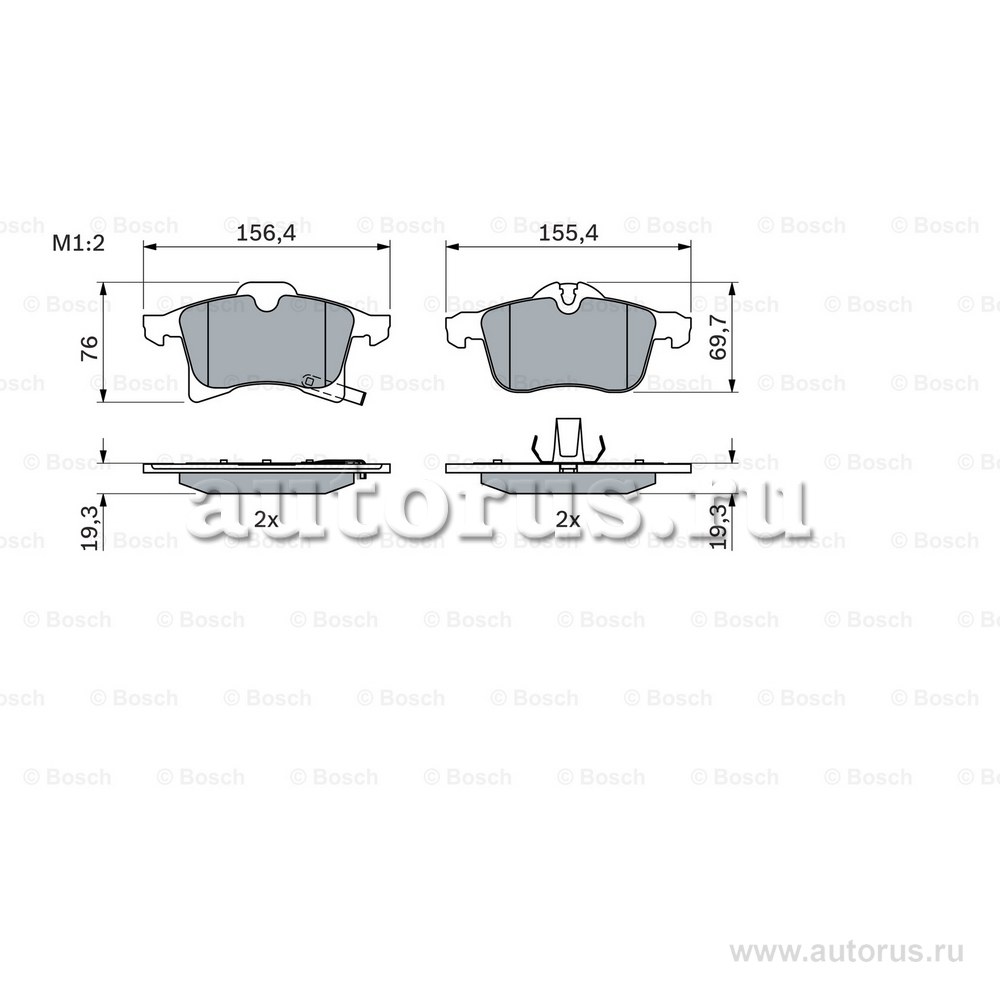 Колодки тормозные передние BOSCH 0 986 424 707