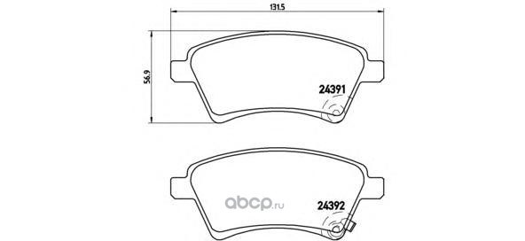 Колодки тормозные передние BREMBO P23105
