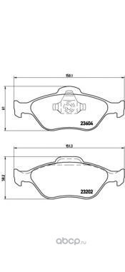 Колодки тормозные передние BREMBO P24055