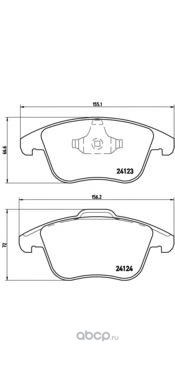 Колодки тормозные передние BREMBO P24076