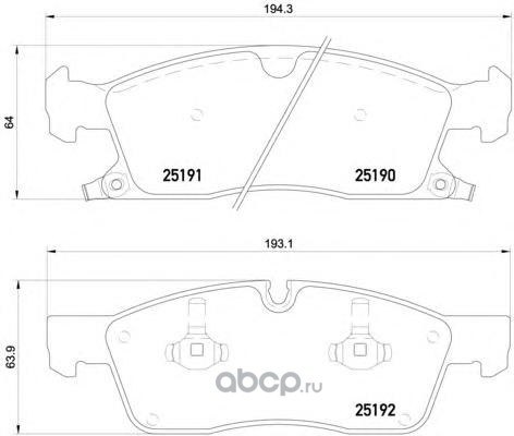 Колодки тормозные передние BREMBO P37017