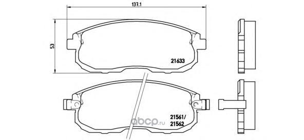 Колодки тормозные передние BREMBO P56021