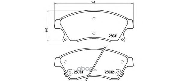 Колодки тормозные передние BREMBO P59076