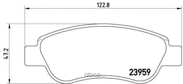Колодки передние PEUGEOT 107/CITROEN C1 BREMBO P61081