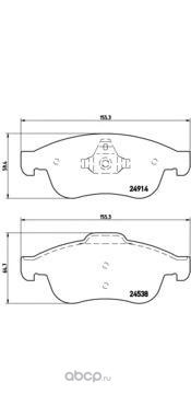 Колодки тормозные передние BREMBO P68050
