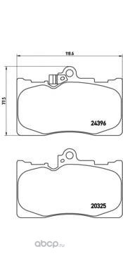 Колодки тормозные передние BREMBO P83072