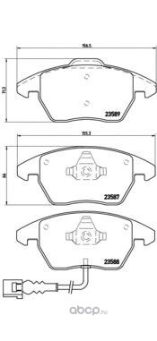 Колодки тормозные передние BREMBO P85075