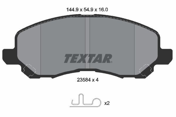 Колодки тормозные передние CHRYSLER DODGE JEEP LANCIA TEXTAR 2358403