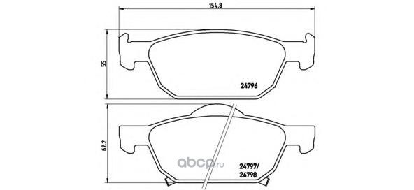 Колодки передние HONDA Accord 2008-> BREMBO P28044