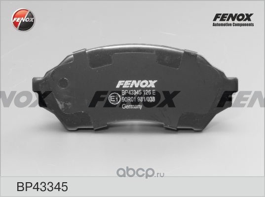 Колодки тормозные передние FENOX BP43345