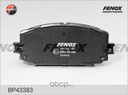 Колодки тормозные передние FENOX BP43383