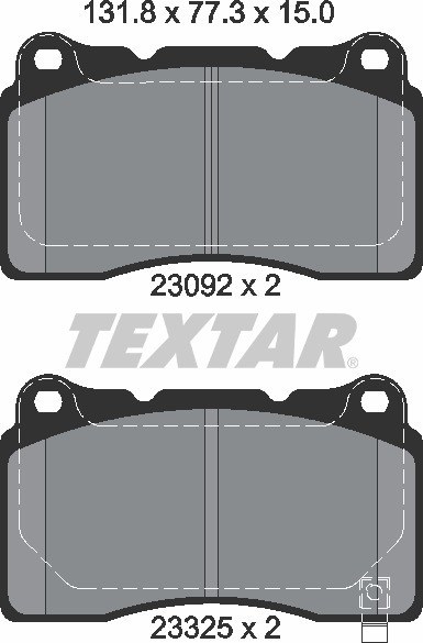 Колодки передние с противошумной пластиной Q+ HOLDEN MITSUBISHI SUBARU TEXTAR 2309204