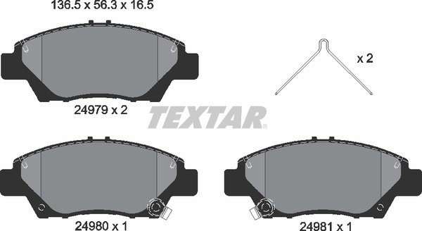 Колодки тормозные передние HONDA HONDA (GAC) TEXTAR 2497901