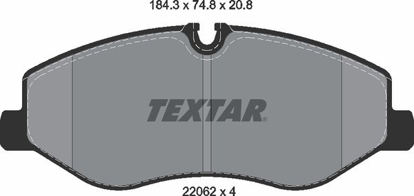 Колодки передние с противошумной пластиной Q+ MERCEDES-BENZ TEXTAR 2206201