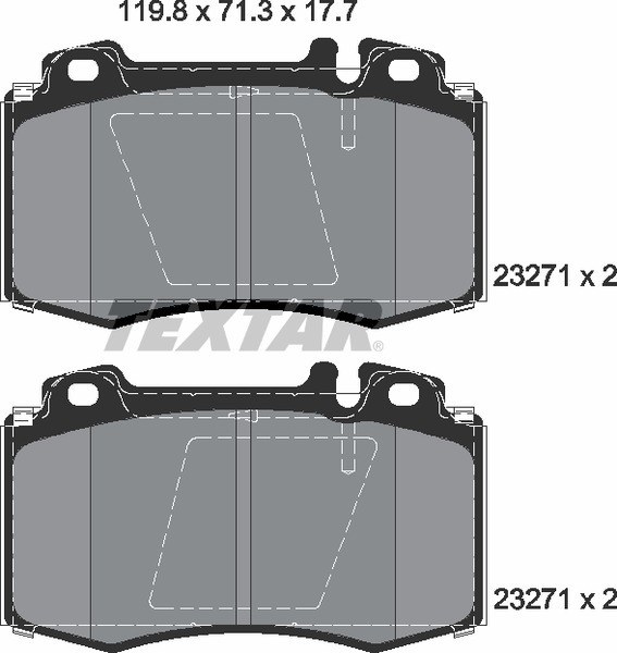 Колодки передние с противошумной пластиной Q+ MERCEDES-BENZ TEXTAR 2327102