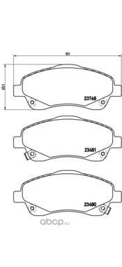 Колодки тормозные передние BREMBO P83046