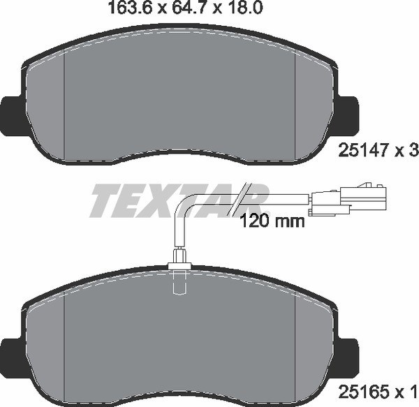 Колодки передние с противошумной пластиной Q+ NISSAN OPEL RENAULT VAUXHALL TEXTAR 2514701