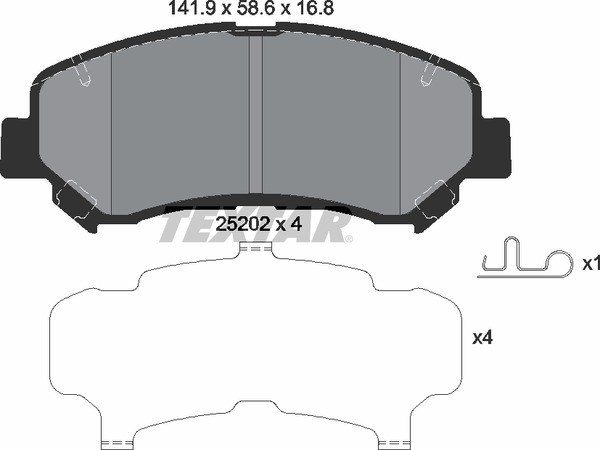 Колодки тормозные передние NISSAN SUZUKI TEXTAR 2520201