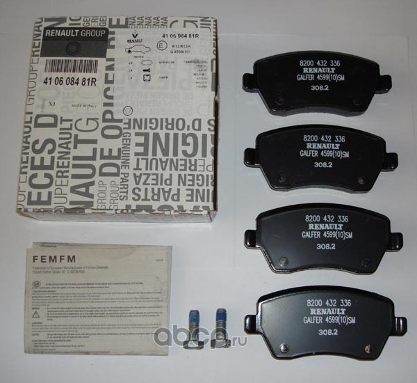 Колодки передние RENAULT Duster/Logan/Sandero/NISSAN Note 4106 084 81R
