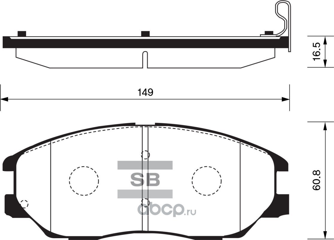 Колодки тормозные передние SANGSIN BRAKE SP1161