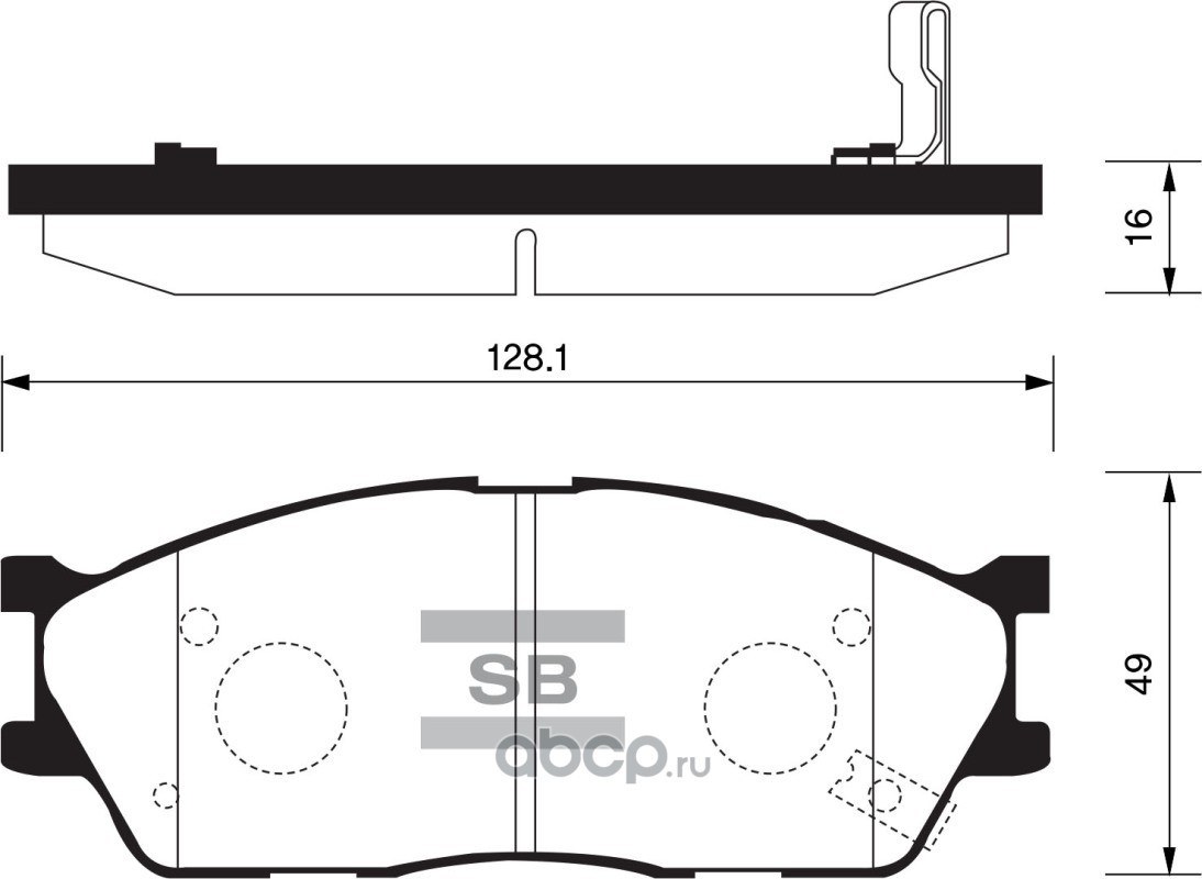 Колодки тормозные передние SANGSIN BRAKE SP1164