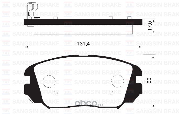 Колодки тормозные передние SANGSIN BRAKE SP1182