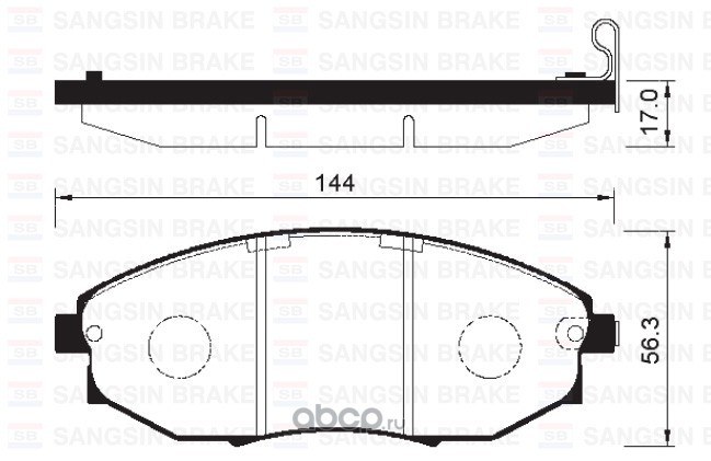 Колодки тормозные передние SANGSIN BRAKE SP1193