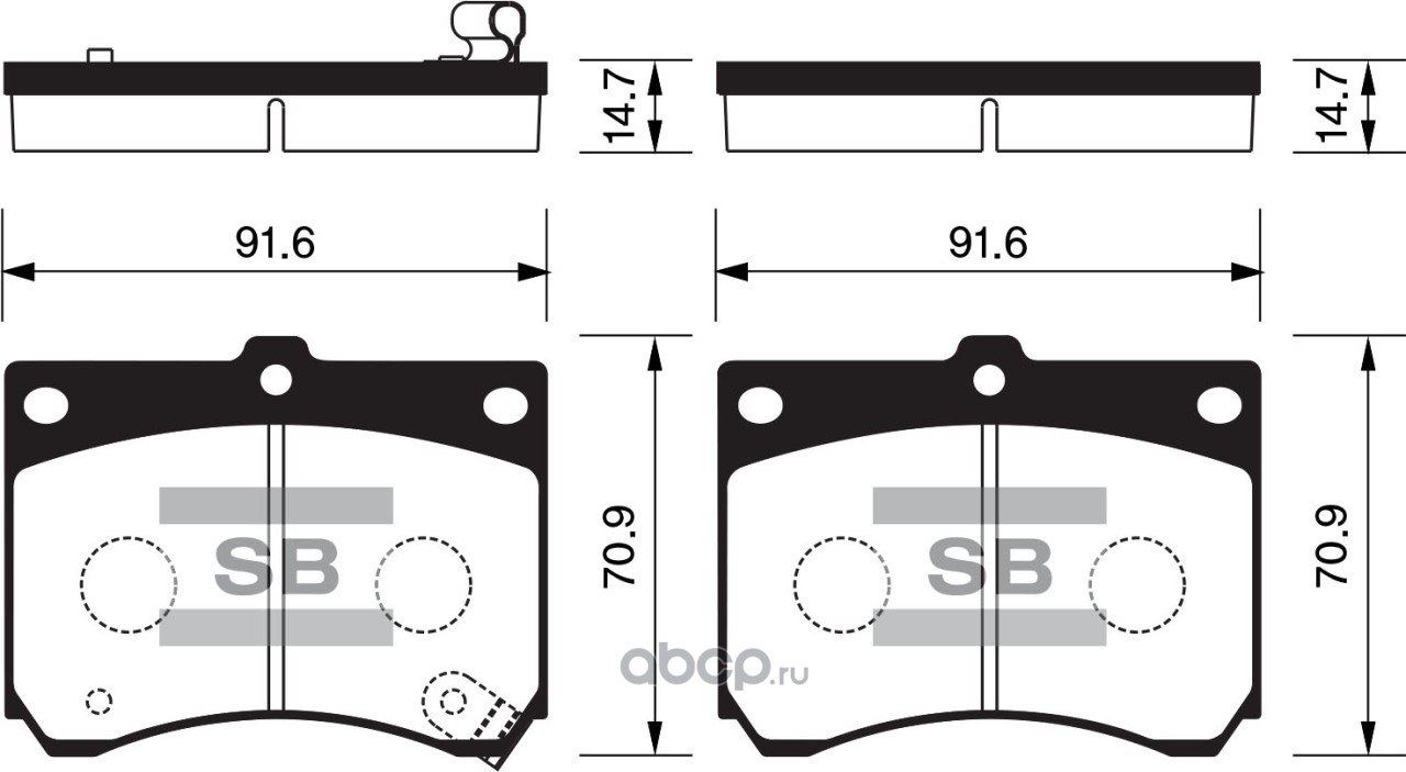 Колодки тормозные передние SANGSIN BRAKE SP1216