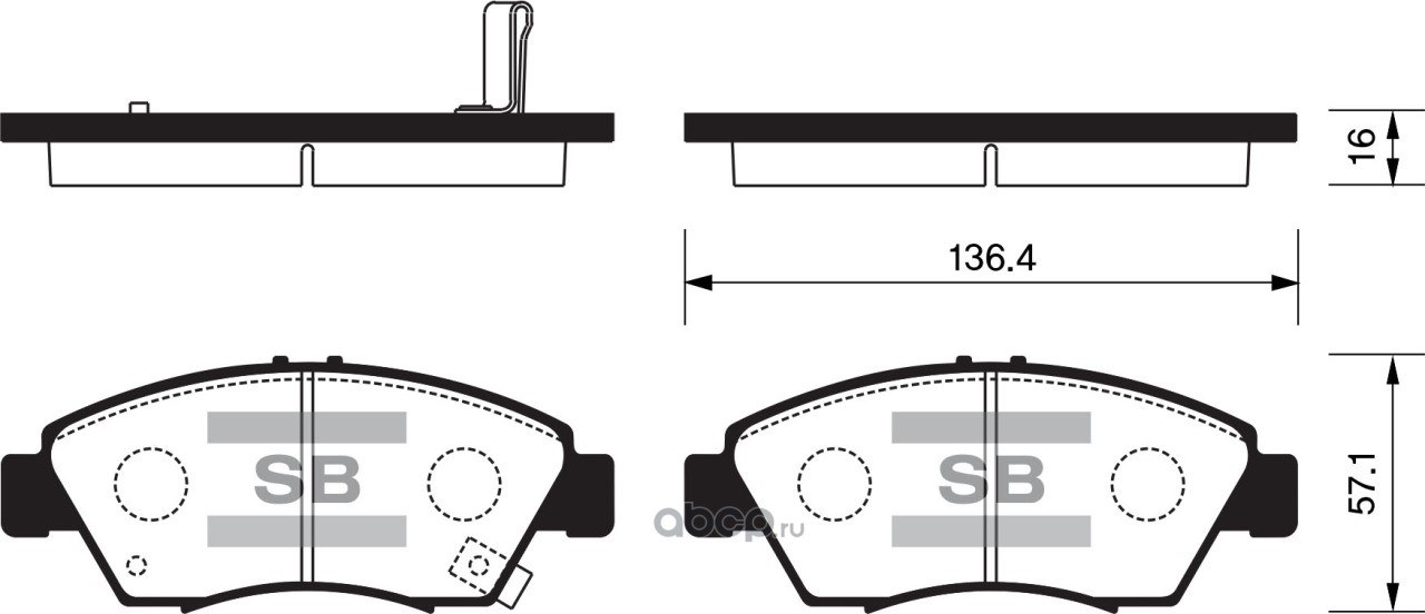 Колодки тормозные передние SANGSIN BRAKE SP1221