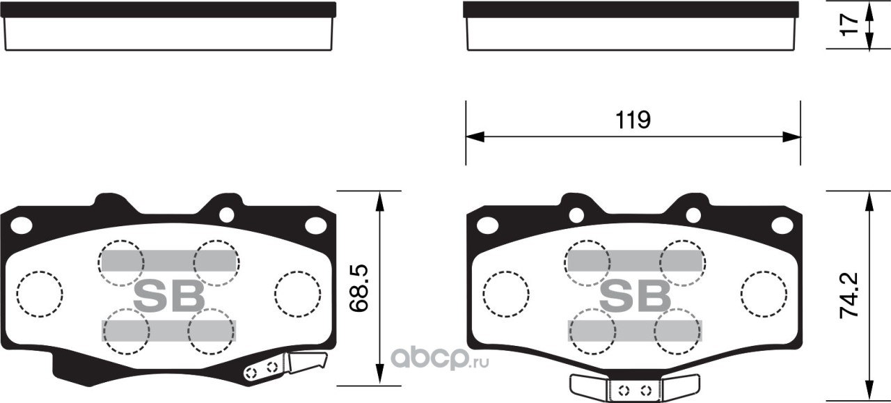 Колодки тормозные передние SANGSIN BRAKE SP1222